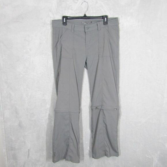 Prana Pants Womens 12 Gray Convertible Hiking Outdoor Zip Off Cargo Lightweight - Picture 1 of 13